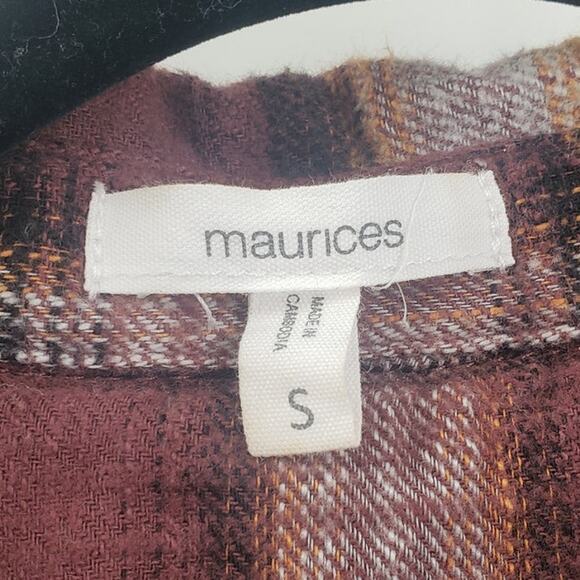 MAURICES Button Down Long Sleeve Plaid Top Womens Size Small S - Picture 3 of 4
